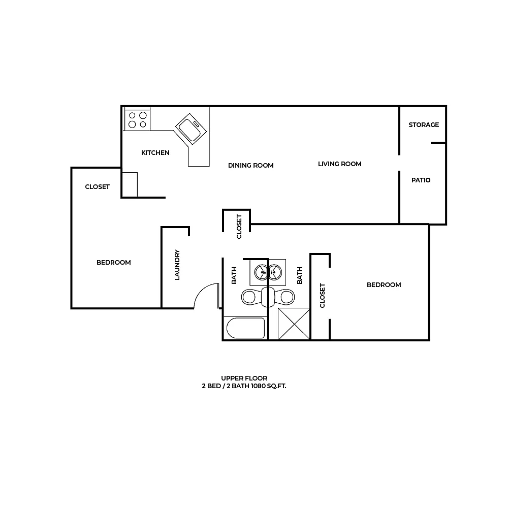 Floor plan Two Bed Two Bath C