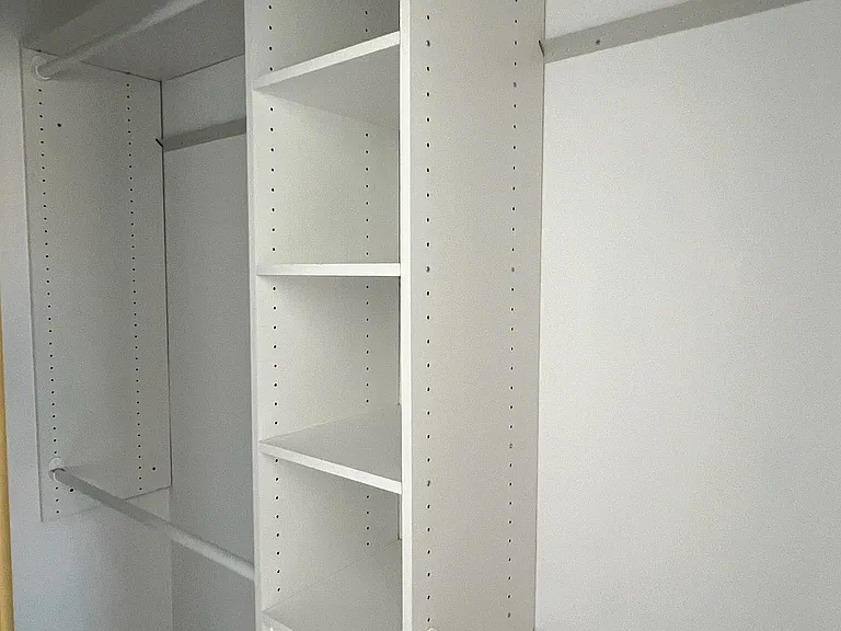 Closet organizing system in all closets (this is master)