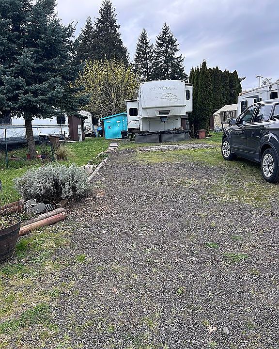 Very large driveway.