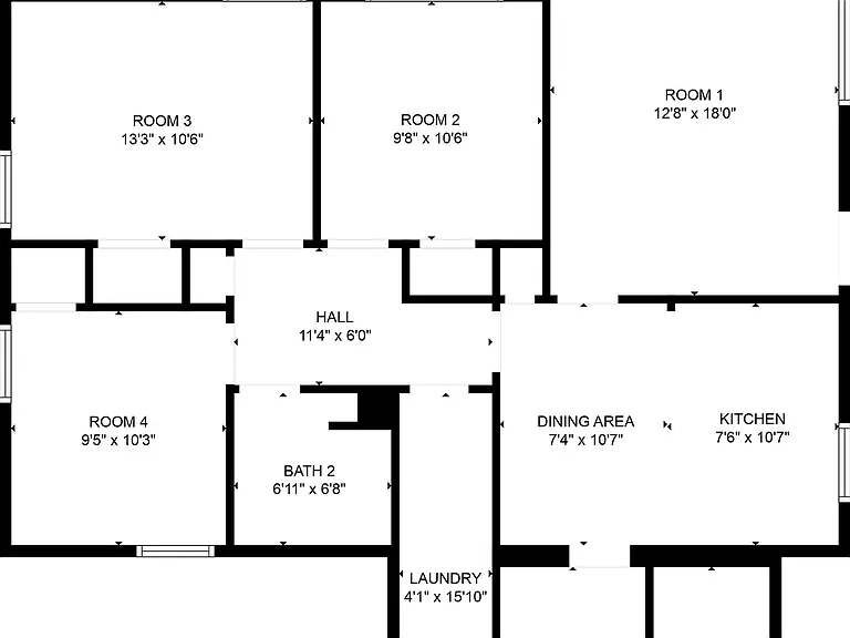 Spacious 4 bedroom 2 bathroom