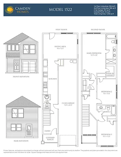 Floor plan 3 Bedrooms and 2 bathrooms
