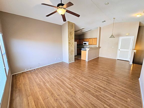 Living room looking into kitchen
