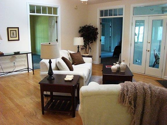 Family Room with Vaulted Ceiling and gas fireplace