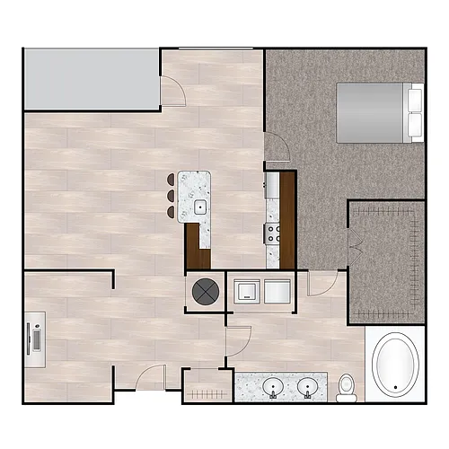 Floor plan A Sette 882 sqft - 913 sqft
