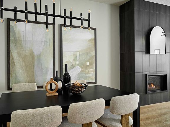 A photo of the dining area of the York model show home in Calgary by Brookfield Residential
