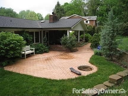 Back patio with firepit