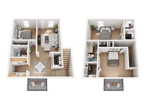 Floor plan Westwood - 3 Bedroom Townhome
