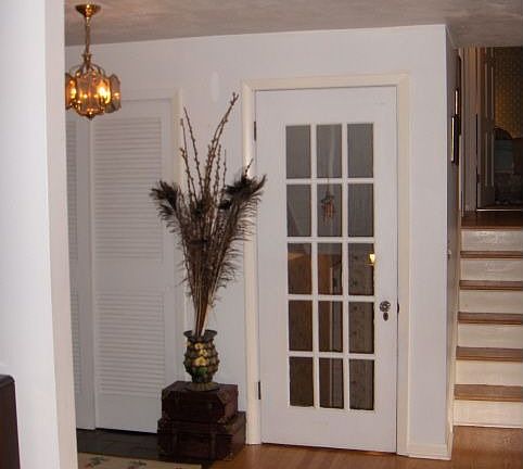 French door to lower level