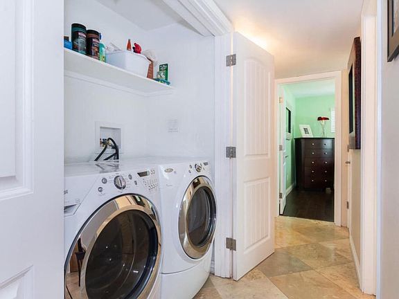 Laundry in hall closet