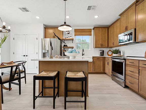 Pendant light over island