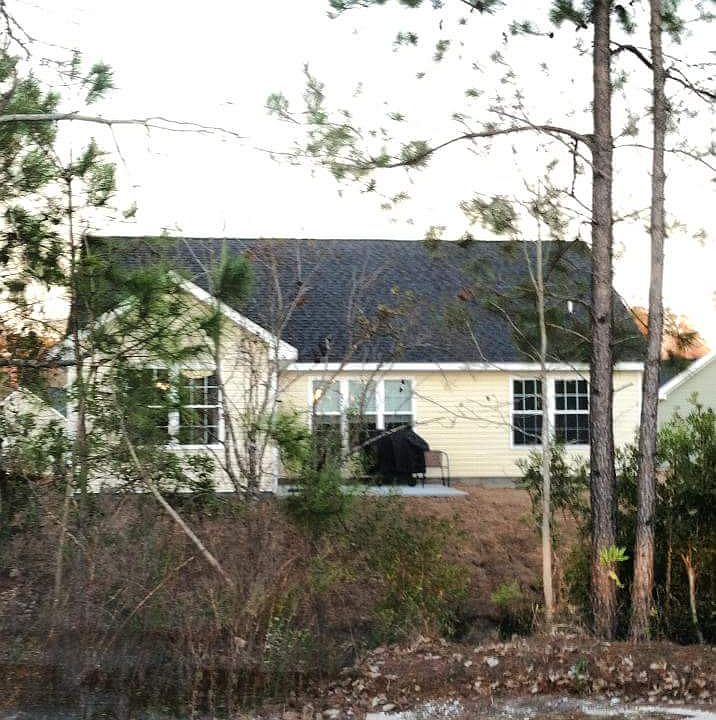 Back view retention pond