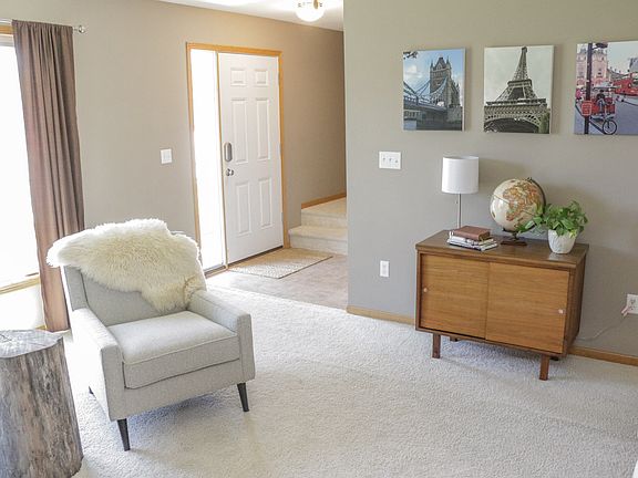 living room and front entry