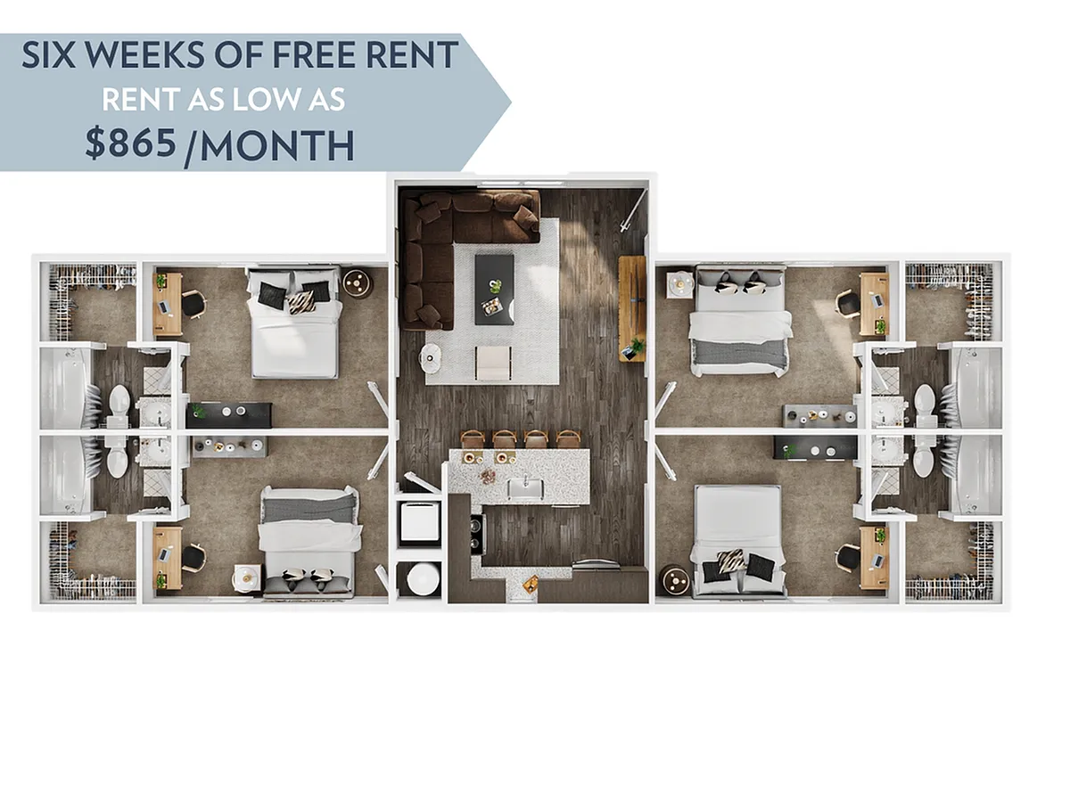 Floor plan 4BR/4BA - Chalet