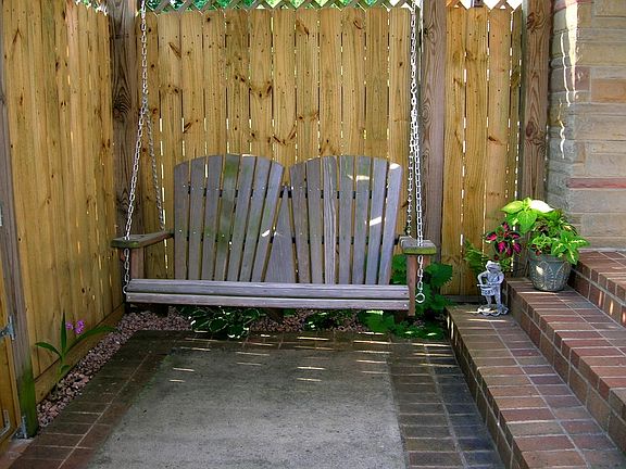 Enclosed private patio.