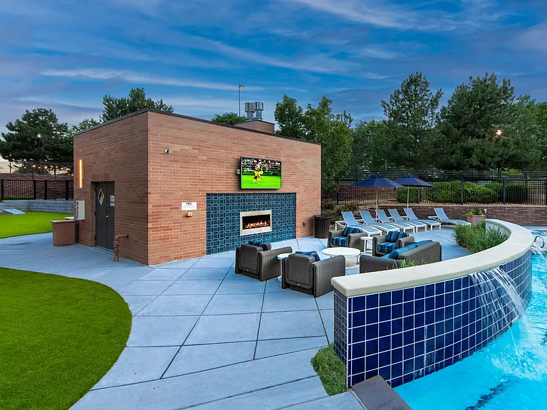 Outdoor Lounge with Fireplace