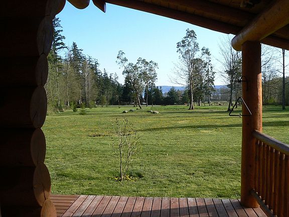 View of front porch toward Whidbey Island.
