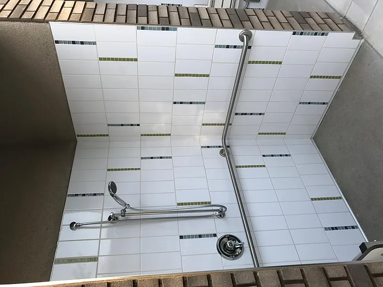 Out door shower for the pool area