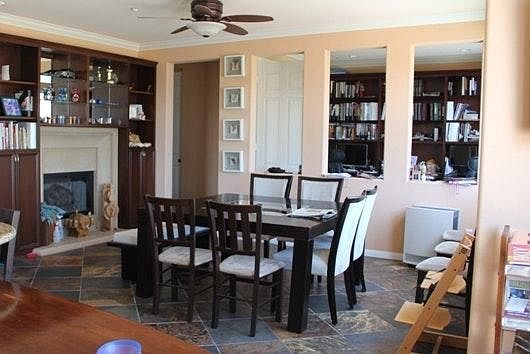 Family room used as a dining room