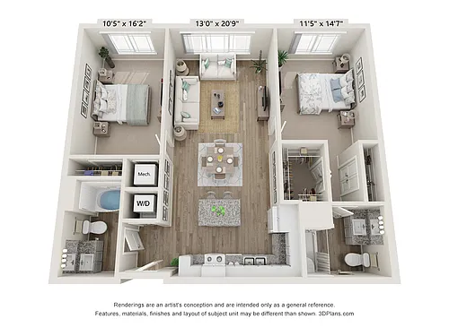 Floor plan Two Bedroom E