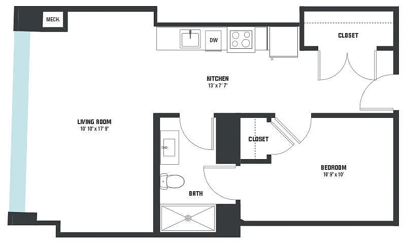 Floor plan A4 One Bedroom