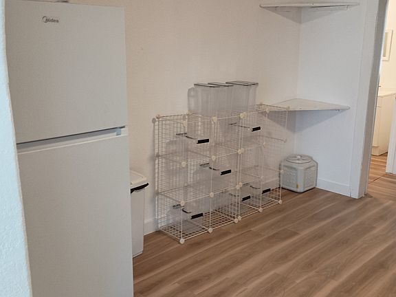 New refrigerator. New fan and extra storage provided. Please keep any food items that attract pests in sealed containers, some of which are provided.