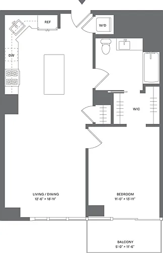 Floor plan 1 Bed/1 Bath_A9