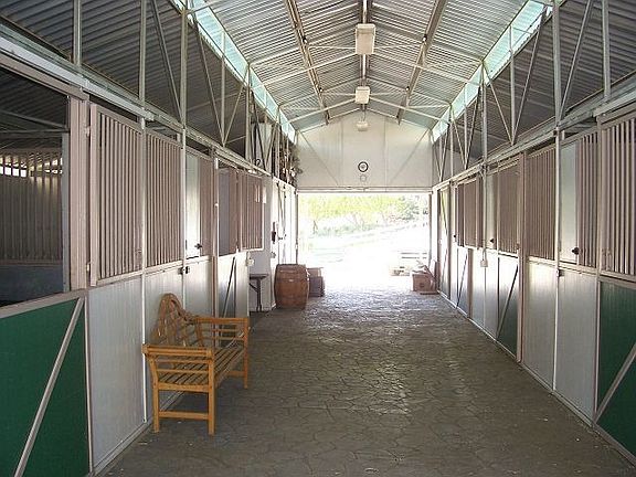 Inside the barn