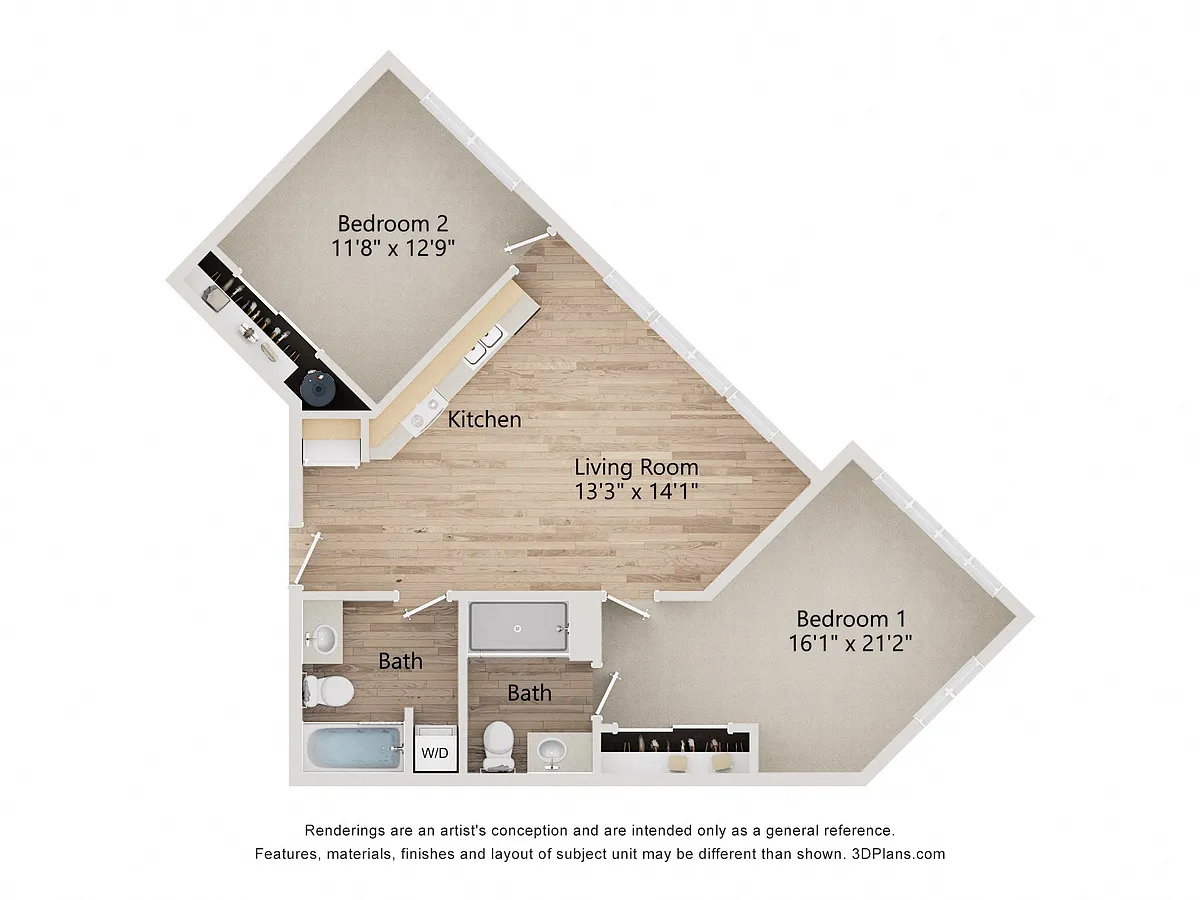 Floor plan 2x2C