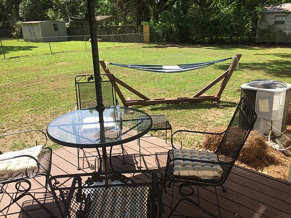 Stained deck and hammock
