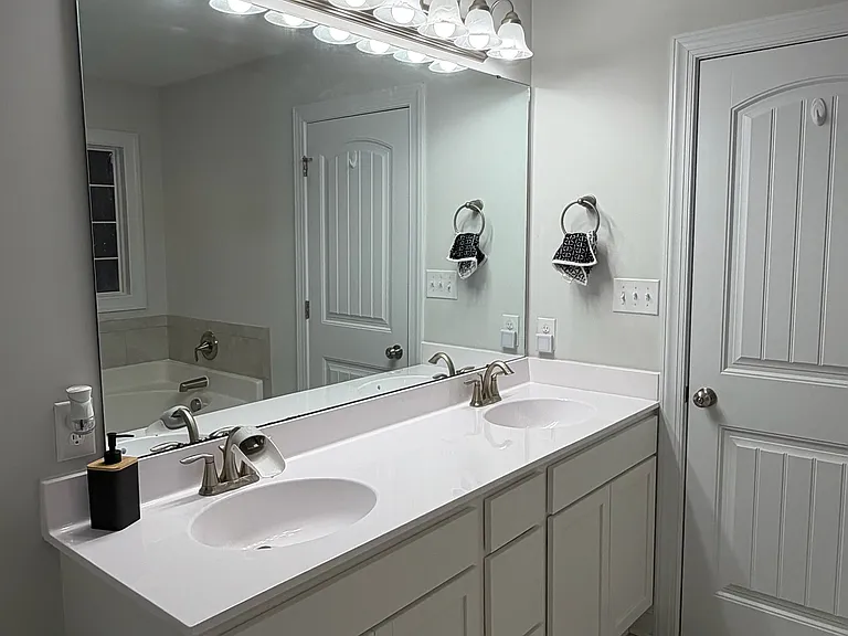 Master bathroom connected to master bedroom