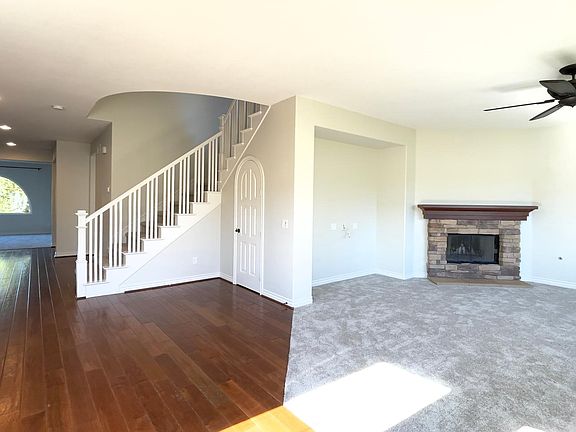Family Room Entertainment Space and Fireplace