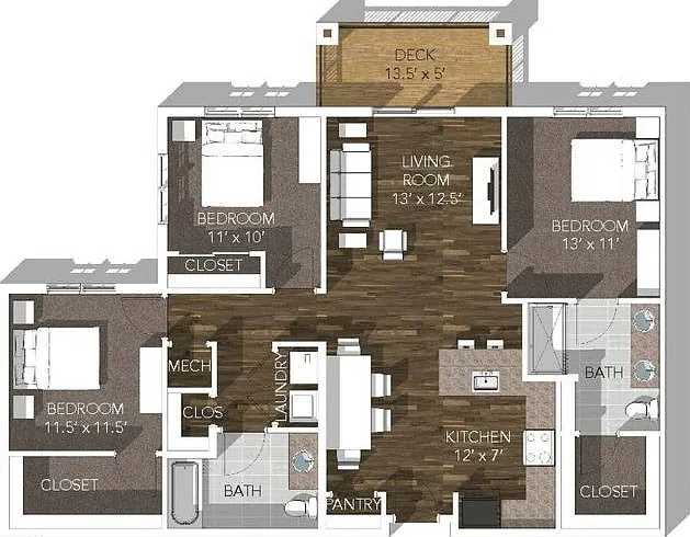 3 Bedroom 3D 3 Bedroom 3D