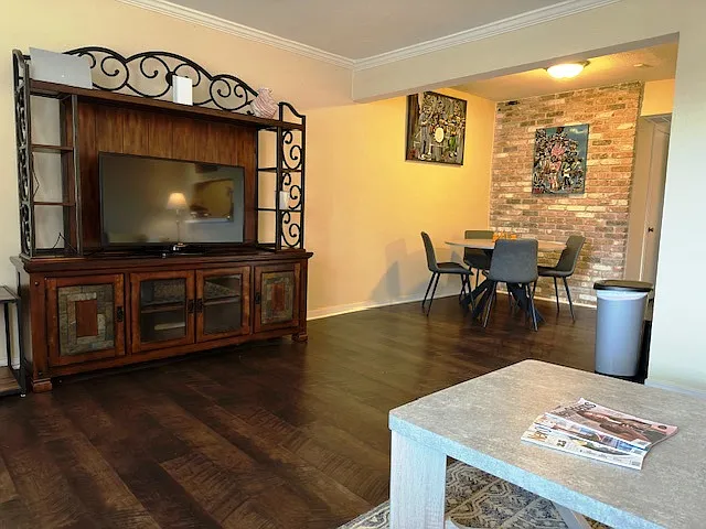 Living room and dining room