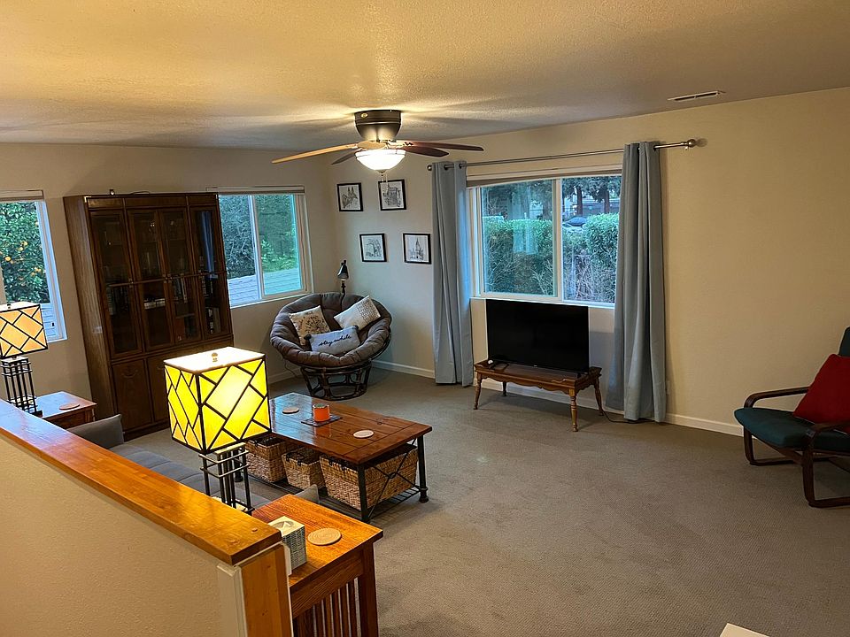 Living room looking from the entry stairs landing.