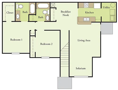 Floor plan Two Bedroom Two Bath