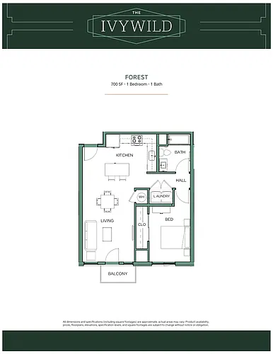 Floor plan 1 Bed 1 Bath
