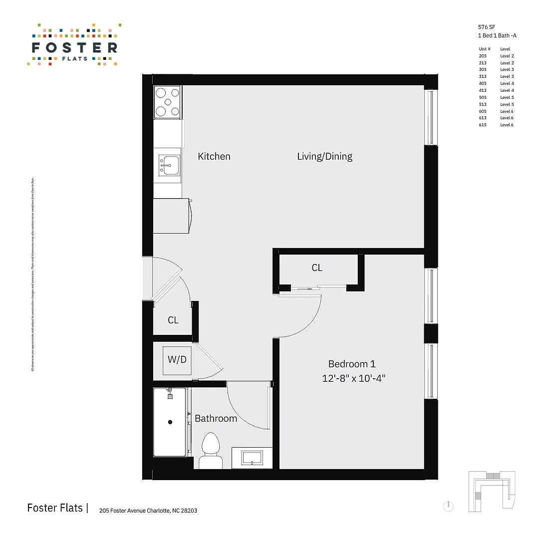 Floor plan 1 Bed 1 Bath - A Furnished