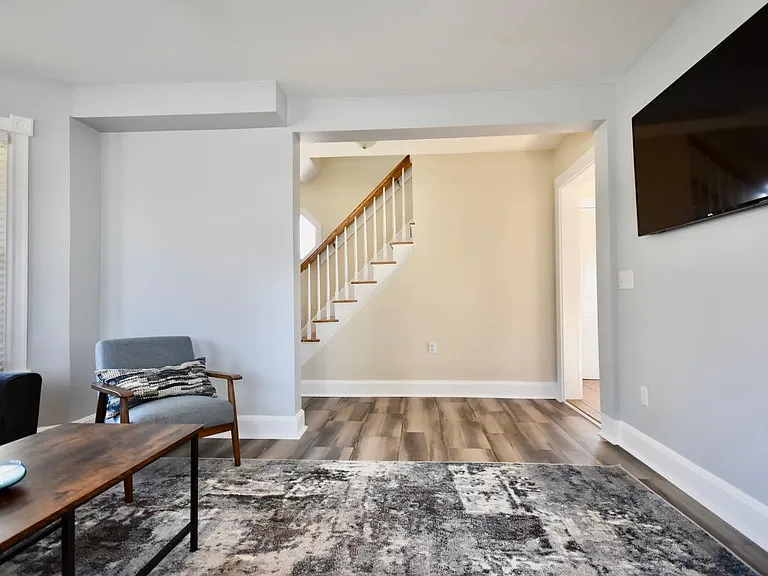 Living Room with Large 55" Smart TV