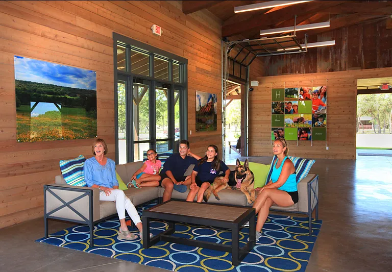 Inside the Caliterra Barn Hall recreation center.