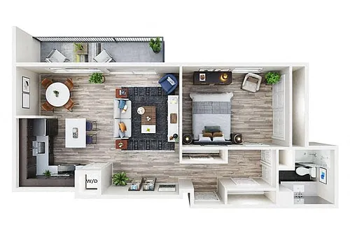 Floor plan 1X1 B