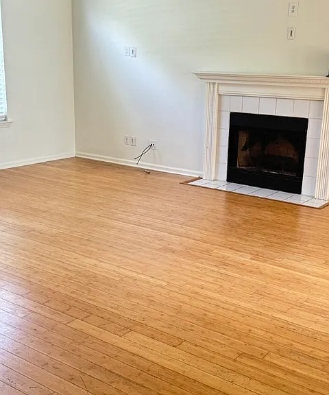 Living room and fireplace