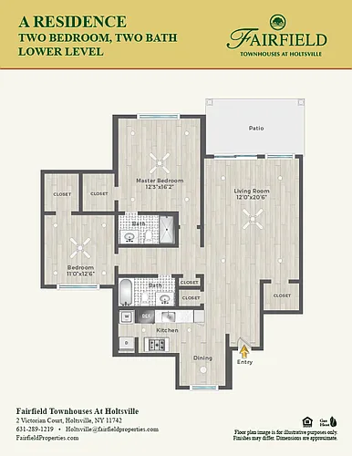 Floor plan A - 2 Bedroom 2 Bath Lower