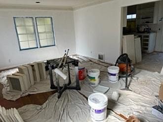Living Room looking toward Kitchen during remodel