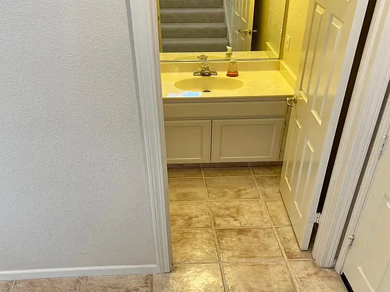 The powder room on the first floor