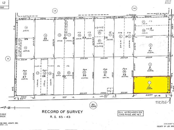 0 Vac 60 Stw Vic Ave #H10-29, Lancaster, CA 93536