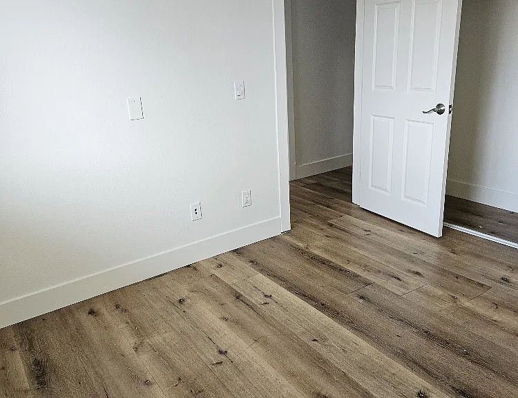 Guest bedroom looking into the hallway and large closet