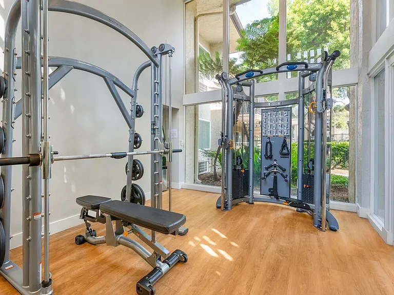 Fitness center with strength equipment