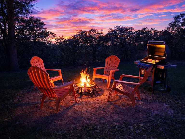 The firepit is perfect for evening roasting of S'mores or wieners. We provide a starter supply of firewood and more can be purchased.