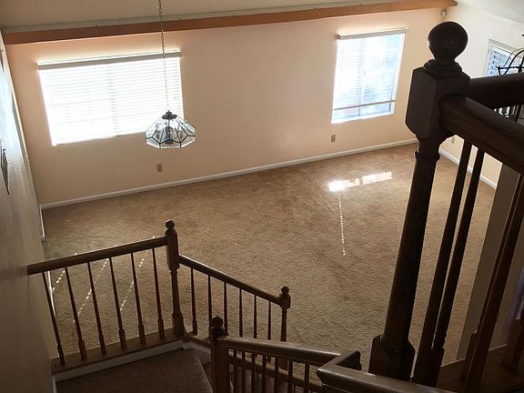 View of living room from stairs
