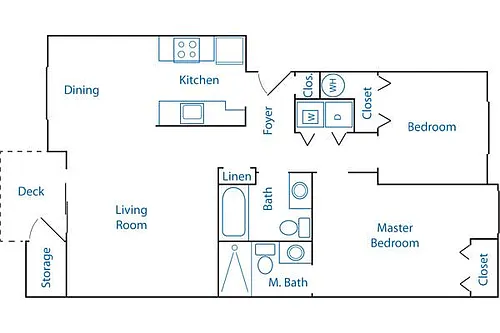 Floor plan 2 Bed 2 Bath